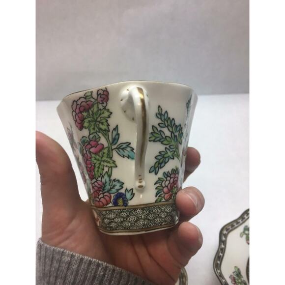 VINTAGE Coalport CHINA Indian Tree Pattern SET OF TWO Teacups and Saucer SET - Picture 6 of 12